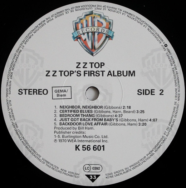 ZZ Top - First Album | Warner Bros. Records (WB 56 601) - 4 ZZ Top - First Album | Warner Bros. Records (WB 56 601) - 4