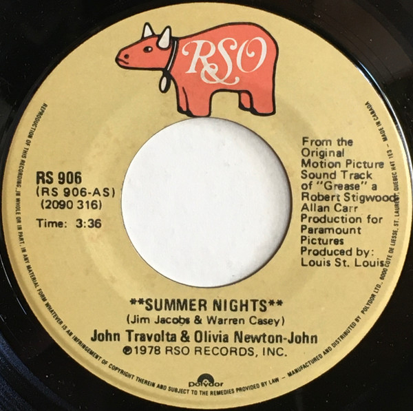 John Travolta & Olivia Newton-John / Louis St. Louis - Summer Nights / Rock 'N' Roll Party Queen | RSO (RS 906)