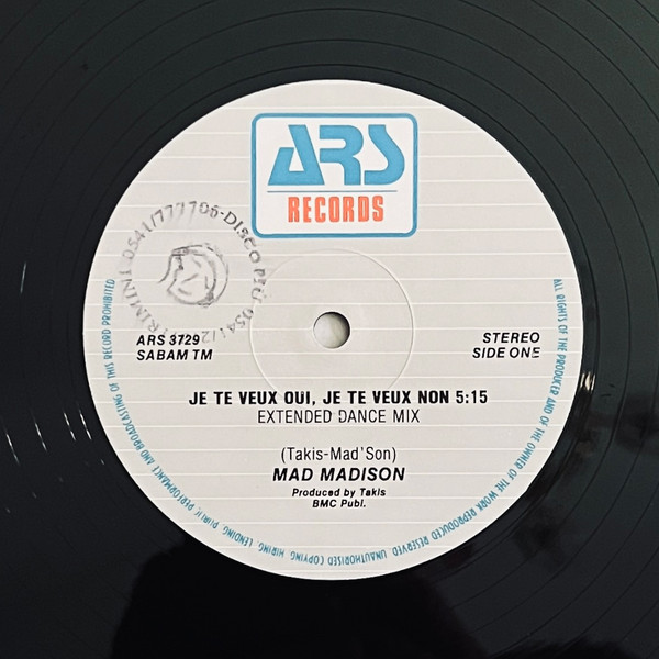 Mad Madison - Je Te Veux Oui, Je Te Veux Non | ARS Records (ARS 3729) - 3 Mad Madison - Je Te Veux Oui, Je Te Veux Non | ARS Records (ARS 3729) - 3