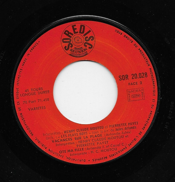Henri-Claude Moutou & Pierrette Payet & Les Play-Boys - Quand Li Mett' Son Moullur | Soredisc Reunion (SOR 20.028) - 4