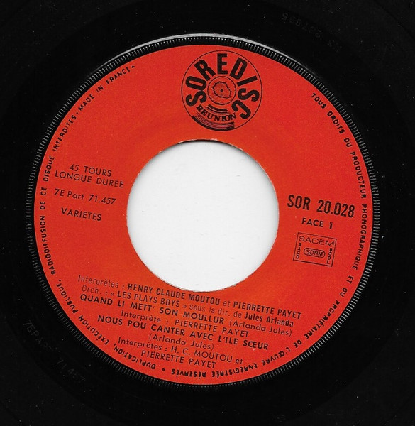 Henri-Claude Moutou & Pierrette Payet & Les Play-Boys - Quand Li Mett' Son Moullur | Soredisc Reunion (SOR 20.028) - 3