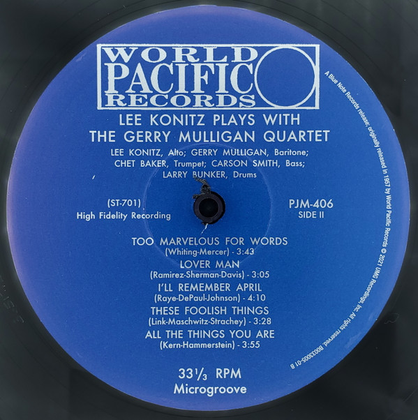 Lee Konitz Plays With Gerry Mulligan Quartet - Lee Konitz Plays With The Gerry Mulligan Quartet | Blue Note (B0033005-01) - 4 Lee Konitz Plays With Gerry Mulligan Quartet - Lee Konitz Plays With The Gerry Mulligan Quartet | Blue Note (B0033005-01) - 4