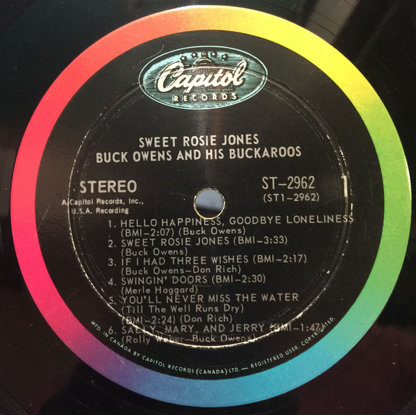 Buck Owens And His Buckaroos - Sweet Rosie Jones | Capitol Records (ST 2962) - 4 Buck Owens And His Buckaroos - Sweet Rosie Jones | Capitol Records (ST 2962) - 4