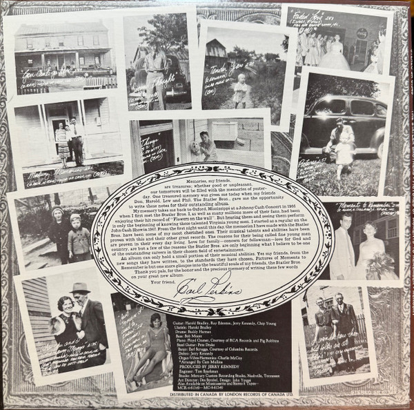 The Statler Brothers - Pictures Of Moments To Remember [Vinyl] | Mercury (SR 61349) - 3