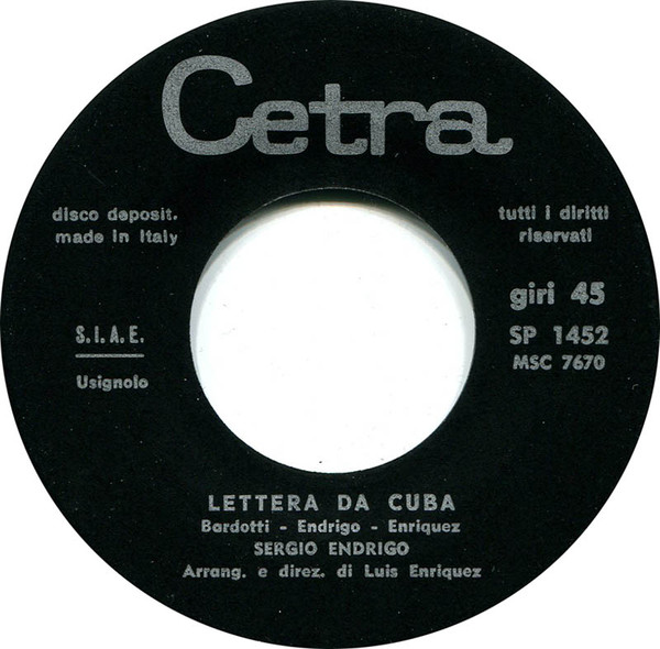 Sergio Endrigo - Una Storia | Cetra (SP 1452) - 4