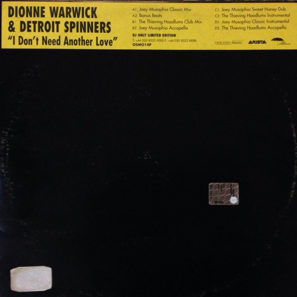 Dionne Warwick & Spinners - I Don't Need Another Love | One Step Music (OSM014P)