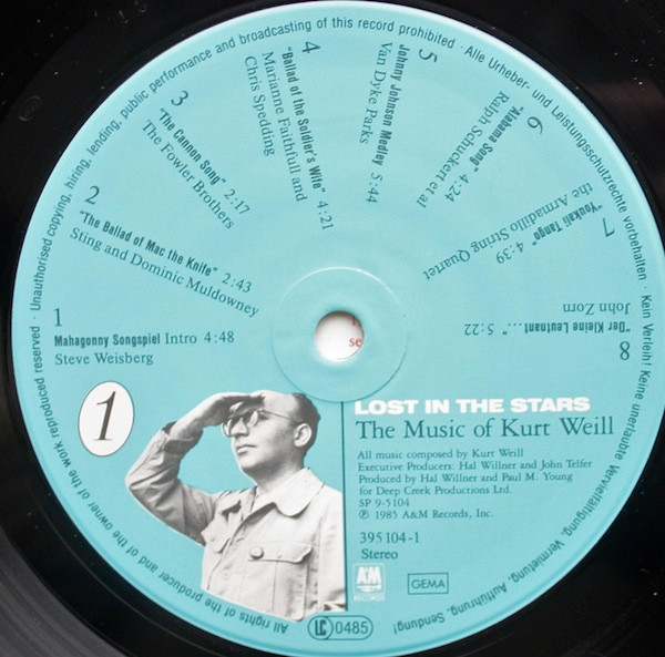 Various - Lost In The Stars (The Music Of Kurt Weill) | A&M Records (395 104-1) - 4 Various - Lost In The Stars (The Music Of Kurt Weill) | A&M Records (395 104-1) - 4