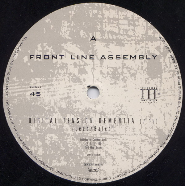 Front Line Assembly - Digital Tension Dementia | Third Mind Records (TMS 11) - 3