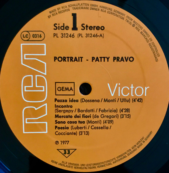 Patty Pravo - Portrait | RCA (PL 31246) - 3 Patty Pravo - Portrait | RCA (PL 31246) - 3