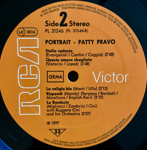 Patty Pravo - Portrait | RCA (PL 31246) - 4 Patty Pravo - Portrait | RCA (PL 31246) - 4