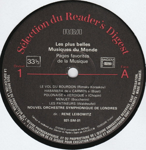 Various - Les Plus Belles Musiques Du Monde | Sélection Du Reader's Digest (931 SM) - 3 Various - Les Plus Belles Musiques Du Monde | Sélection Du Reader's Digest (931 SM) - 3