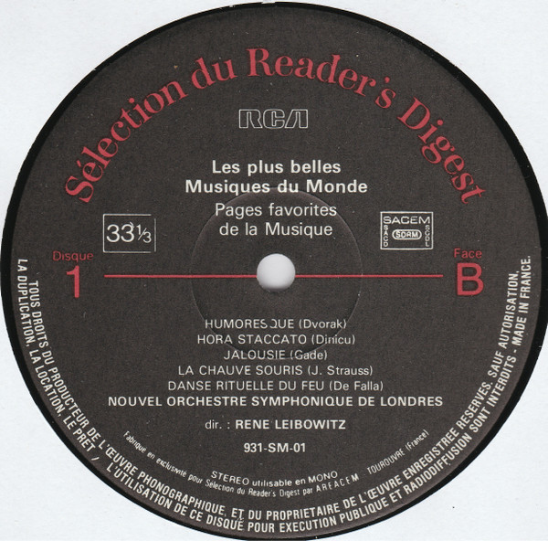 Various - Les Plus Belles Musiques Du Monde | Sélection Du Reader's Digest (931 SM) - 4 Various - Les Plus Belles Musiques Du Monde | Sélection Du Reader's Digest (931 SM) - 4