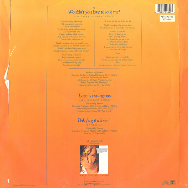 Taja Sevelle - Wouldn't You Love To Love Me? | Paisley Park (W8127 (TX)) - 2 Taja Sevelle - Wouldn't You Love To Love Me? | Paisley Park (W8127 (TX)) - 2