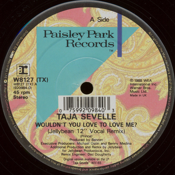 Taja Sevelle - Wouldn't You Love To Love Me? | Paisley Park (W8127 (TX)) - 3 Taja Sevelle - Wouldn't You Love To Love Me? | Paisley Park (W8127 (TX)) - 3