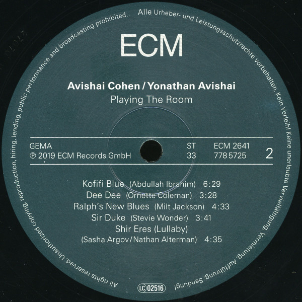 Avishai E. Cohen / Yonathan Avishai - Playing The Room | ECM Records (ECM 2641) - 4
