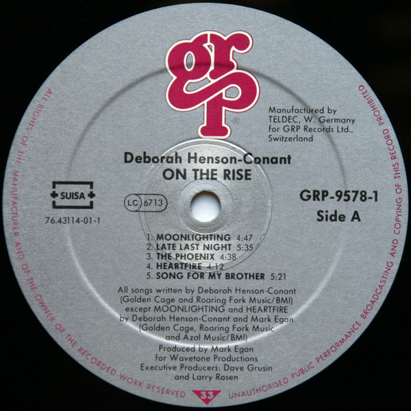 Deborah Henson-Conant - On The Rise | GRP (GRP-9578-1) - 3