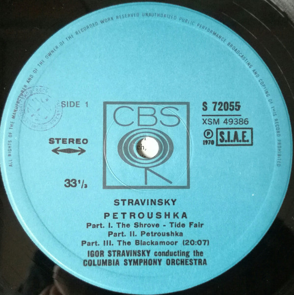 Igor Stravinsky , Columbia Symphony Orchestra - Petroushka (Complete) | CBS (S 72055) - 3