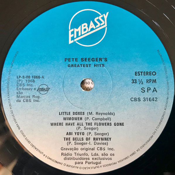 Pete Seeger - Pete Seeger's Greatest Hits | CBS (31642) - 3