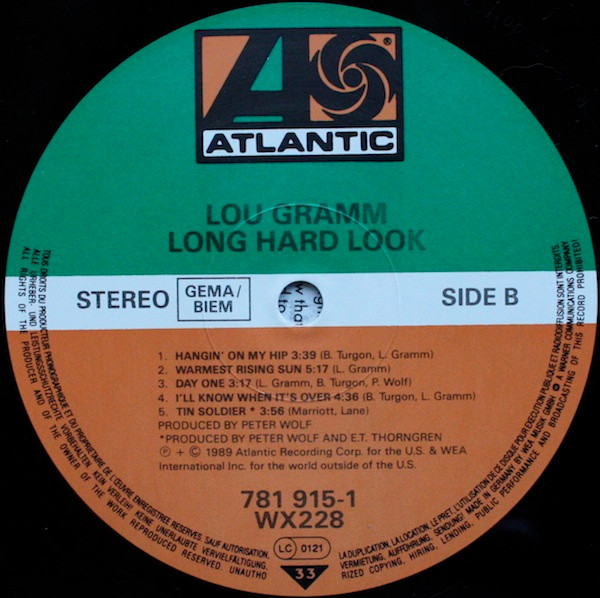 Lou Gramm - Long Hard Look | Atlantic (781 915-1)