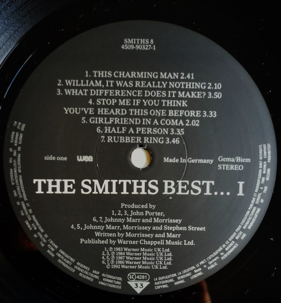 The Smiths - Best... I | WEA (4509 90327-1) - 3 The Smiths - Best... I | WEA (4509 90327-1) - 3