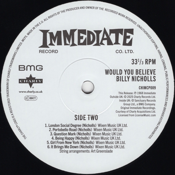 Billy Nicholls - Would You Believe | Immediate (CHIMCP009) - 4 Billy Nicholls - Would You Believe | Immediate (CHIMCP009) - 4