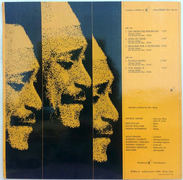 George Adams - Jazz A Confronto 22 | Horo Records (HLL 101-22) - 2 George Adams - Jazz A Confronto 22 | Horo Records (HLL 101-22) - 2