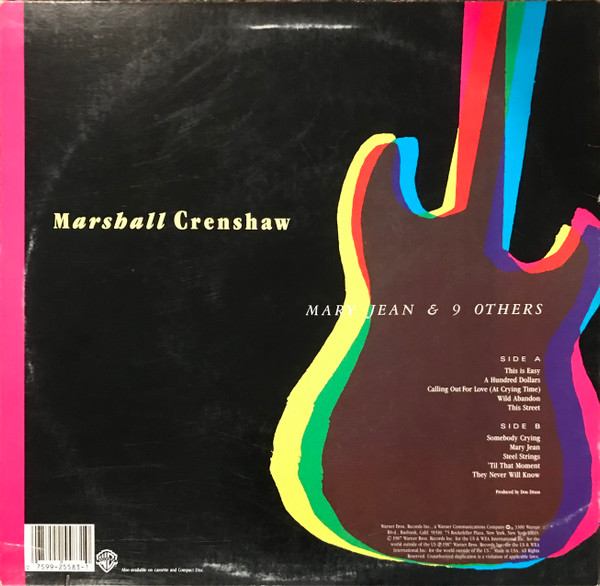 Marshall Crenshaw - Mary Jean & 9 Others LP | Warner Bros. Records (9 25583-1) - 2 Marshall Crenshaw - Mary Jean & 9 Others LP | Warner Bros. Records (9 25583-1) - 2