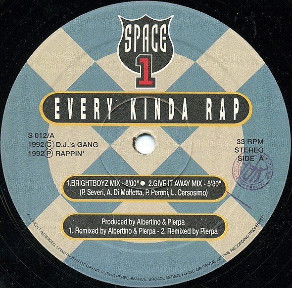 Space 1 - Every Kinda Rap (Remix) | Rappin' Records (S 012) - 2