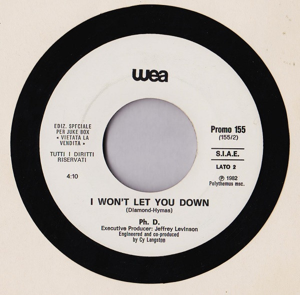 Donna Summer / Ph.D. - Love Is In Control (Finger On The Trigger) / I Won't Let You Down | Warner Bros. Records (Promo 155) - 2