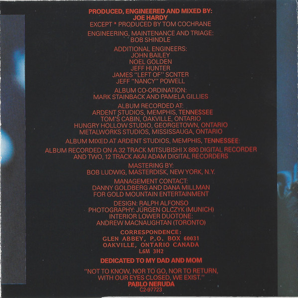 Tom Cochrane - Mad Mad World [CD] | Capitol Records (C2-97723) - 4