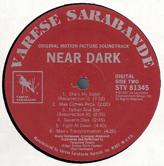 Tangerine Dream - Near Dark (Original Motion Picture Soundtrack) | Varèse Sarabande (STV 81345) - 4 Tangerine Dream - Near Dark (Original Motion Picture Soundtrack) | Varèse Sarabande (STV 81345) - 4