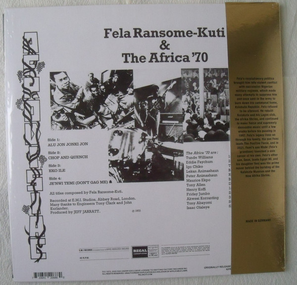 Fela Kuti & Africa 70 - Afrodisiac | Knitting Factory Records (KFR2008-8) - 2