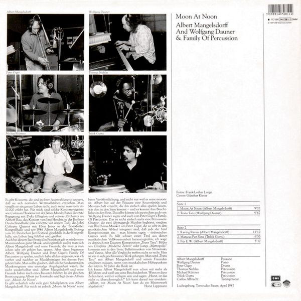 Albert Mangelsdorff And Wolfgang Dauner & Family Of Percussion - Moon At Noon | Musikant (1C 066 14 7281 1) - 2 Albert Mangelsdorff And Wolfgang Dauner & Family Of Percussion - Moon At Noon | Musikant (1C 066 14 7281 1) - 2