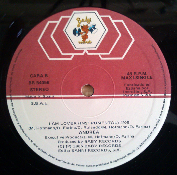 Andrea - I'm A Lover - Soy Un Ligón | Baby Records (BR 54056) - 2