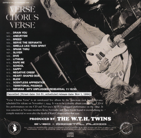 Nirvana - Verse Chorus Verse CD | Empress Valley Supreme Disc (EVSD-1850) - 2 Nirvana - Verse Chorus Verse CD | Empress Valley Supreme Disc (EVSD-1850) - 2