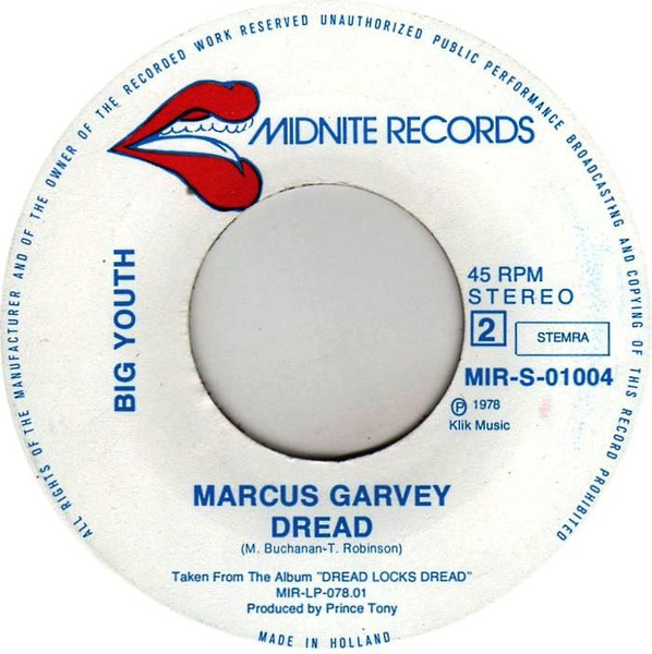 Big Youth - Natty Dread She Wants / Marcus Garvey Dread | Midnite Records (MIR-S-01004) - 2 Big Youth - Natty Dread She Wants / Marcus Garvey Dread | Midnite Records (MIR-S-01004) - 2