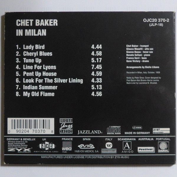 Chet Baker - In Milan | Original Jazz Classics (OJC20 370-2) - 3 Chet Baker - In Milan | Original Jazz Classics (OJC20 370-2) - 3
