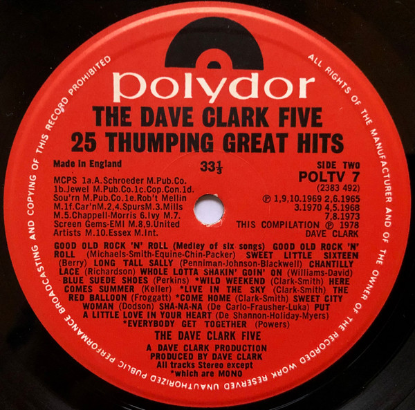 The Dave Clark Five - 25 Thumping Great Hits | Polydor (POLTV 7) - 4 The Dave Clark Five - 25 Thumping Great Hits | Polydor (POLTV 7) - 4