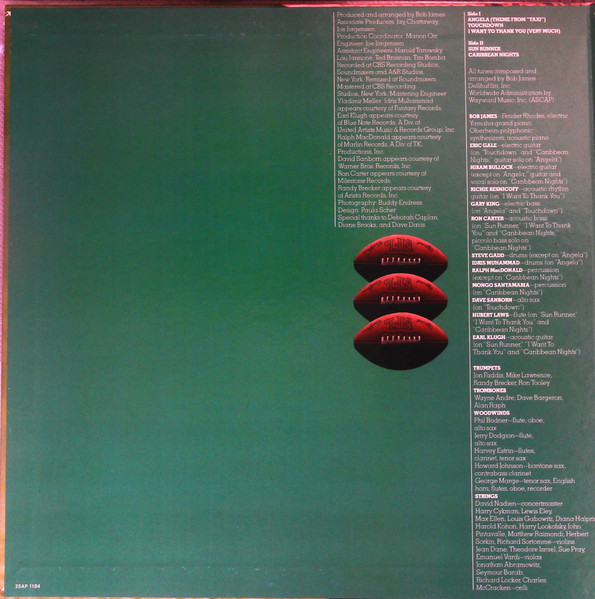 Bob James = Bob James - Touchdown = タッチダウン | Tappan Zee Records (25AP 1184(TZ)) - 4 Bob James = Bob James - Touchdown = タッチダウン | Tappan Zee Records (25AP 1184(TZ)) - 4