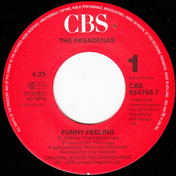 The Pasadenas - Funny Feeling | CBS (CBS 654768 7) - 3 The Pasadenas - Funny Feeling | CBS (CBS 654768 7) - 3