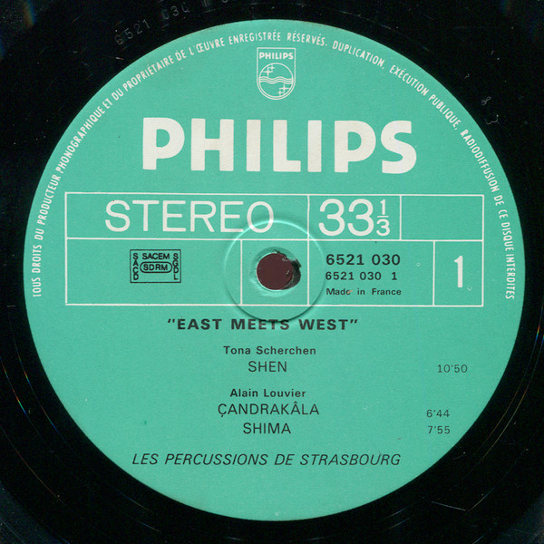 Les Percussions De Strasbourg - East Meets West | Philips (6521 030) - 2