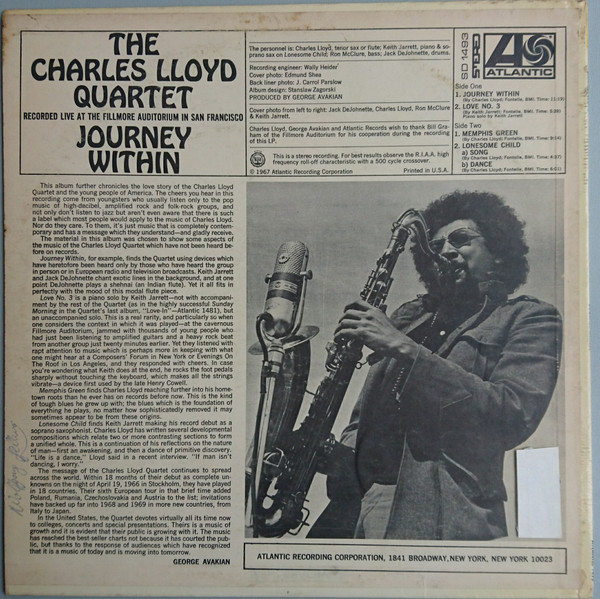 The Charles Lloyd Quartet - Journey Within | Atlantic (SD 1493) - 2