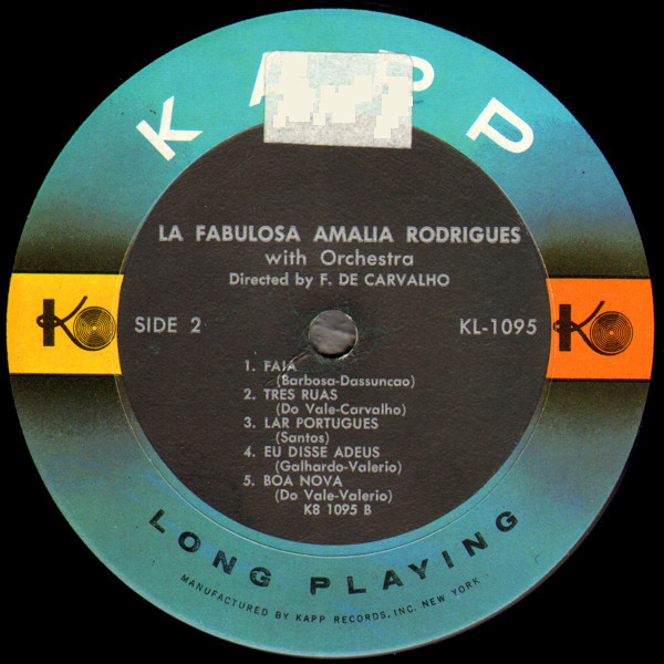 Amália Rodrigues - La Fabulosa | Kapp Records (KL-1095) - 4 Amália Rodrigues - La Fabulosa | Kapp Records (KL-1095) - 4