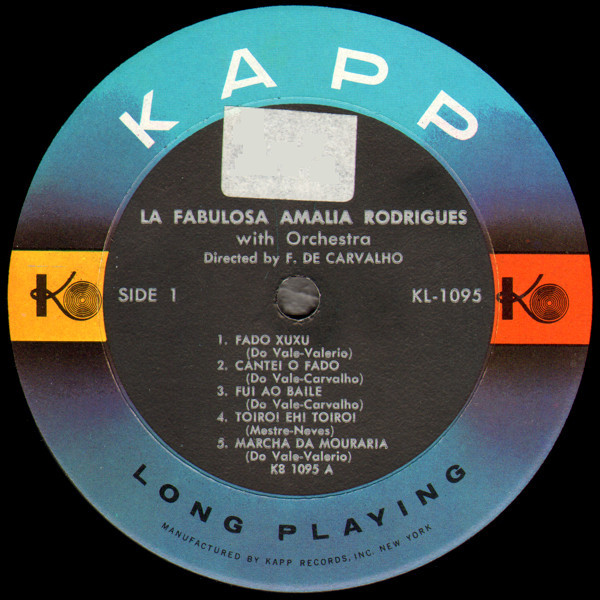 Amália Rodrigues - La Fabulosa | Kapp Records (KL-1095) - 3 Amália Rodrigues - La Fabulosa | Kapp Records (KL-1095) - 3