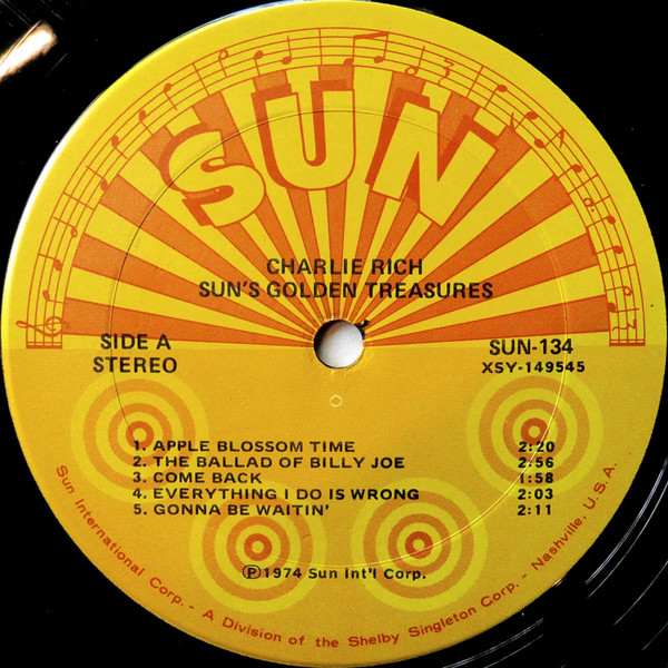 Charlie Rich - Golden Treasures | Sun (SUN 134) - 3