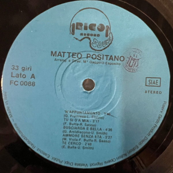 Matteo Positano - 'N 'Appuntamento | Rico Record Sound (FC 0088) - 3 Matteo Positano - 'N 'Appuntamento | Rico Record Sound (FC 0088) - 3