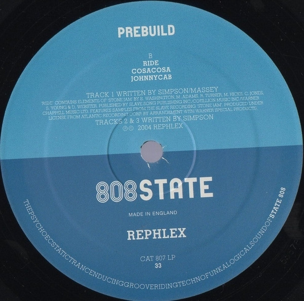 808 State - Prebuild | Rephlex (CAT 807 LP) - 4