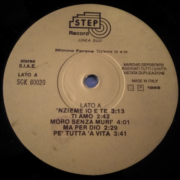 Mimmo Ferone - 'Nzieme Io E Te | Step Record (SGL 80020) - 3 Mimmo Ferone - 'Nzieme Io E Te | Step Record (SGL 80020) - 3