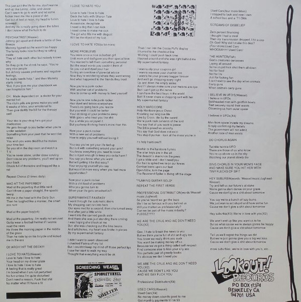 Screeching Weasel - Boogadaboogadaboogada! | Lookout! Records (Lookout 062) - 3