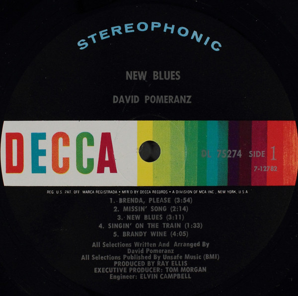 David Pomeranz - New Blues | Decca (DL 75274) - 3 David Pomeranz - New Blues | Decca (DL 75274) - 3